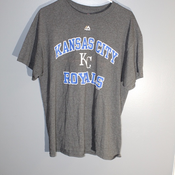 MLB Kansas City Royals Majestic Grey LG TEE - Picture 1 of 5